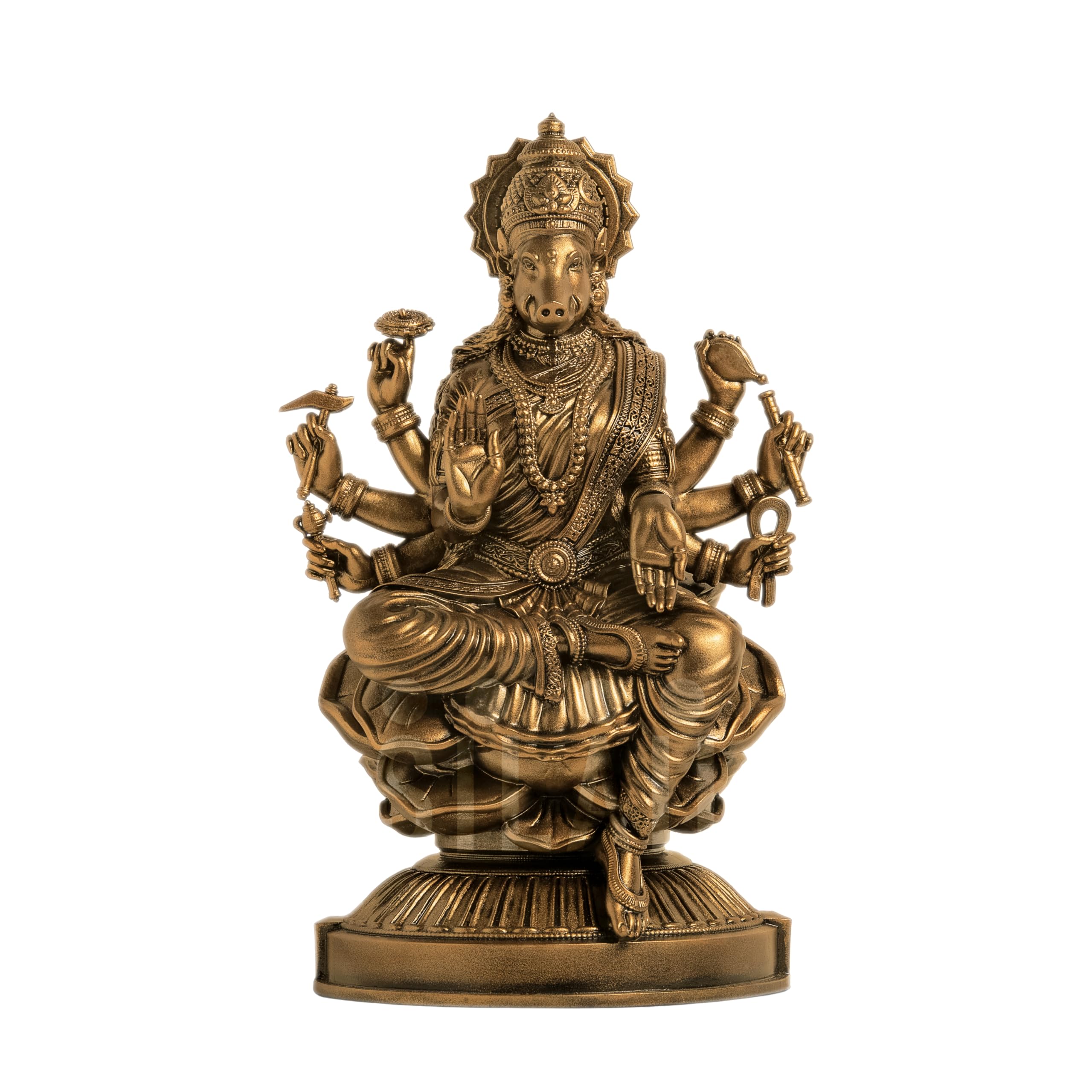Silaii Goddess Varahi Amman Sculpture - Antique Bronze Finish, Handcrafted Statue For Puja Room, Home Decor, And Gifting (9 Inch